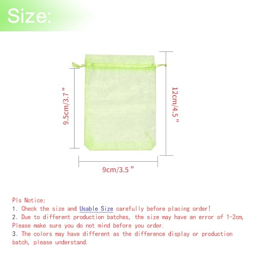 Image of Dealglad 50pcs Drawstring Organza Jewelry Candy Pouch Christmas Wedding Party Favor Gift Bags (3.5x4.5 inch, Light Green)