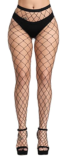 Image of CozyWow Fishnet Tights for Women, High Waist Footed Fishnet Stockings Soft and Stretchy, Womens Patterned Tights 10+ Colors