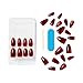 KISS Gel Fantasy Magnetic Press On Nails Almond, Solid Red, Medium Length, 28 Fake Nails, Pink Gel Nail Glue (Net Wt. 2 G / 0.07oz.), Manicure Stick, and Mini Nail File