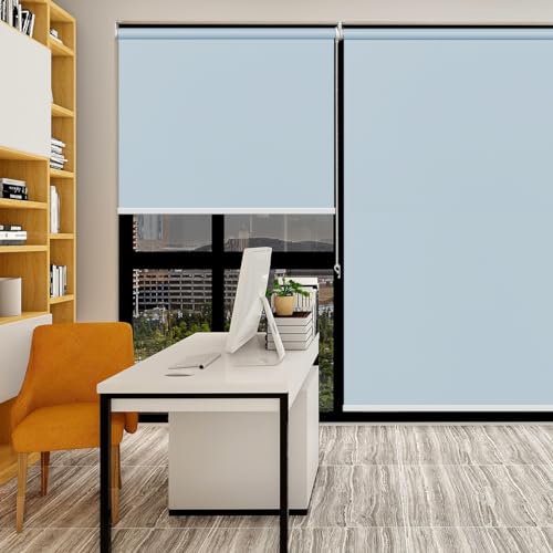 FHSBlinds ���[���X�N���[�� ���[���J�[�e�� FHSBlinds �I�[�_�[���C�h �P���Ռ� �J�[�e�����[���t���\ �h�� 0.5cm�P�ʃI�[�_�[ �ՔM �`�F�[���� UV�J�b�g ��30~250cm/��?300cm FS-JZ-KAOLA �u���[ ��6