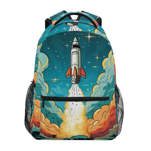 Sac à dos scolaire fuséE imprimé graphique ciel nocturne pour étudiants élégants