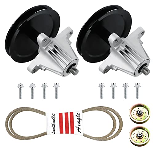 Aeagle 46" Mower Deck Rebuild Kit Spindle Pulley Idler Belt 918-04636 918-04636A 918-04865 918-04865A 618-04636 618-04636A 618-04865 618-04865A For Cub Cadet Mtd Troy Bilt Craftsman Ltx1045 Ltx1046 #TOP21