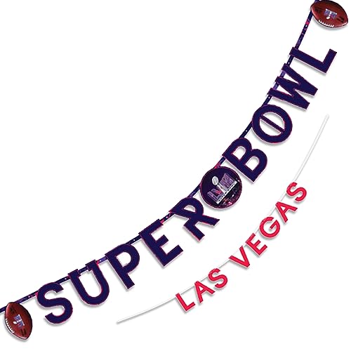 Amscan Super Bowl LV Ultimate Blue & Red Jumbo Letter Plastic Banner...