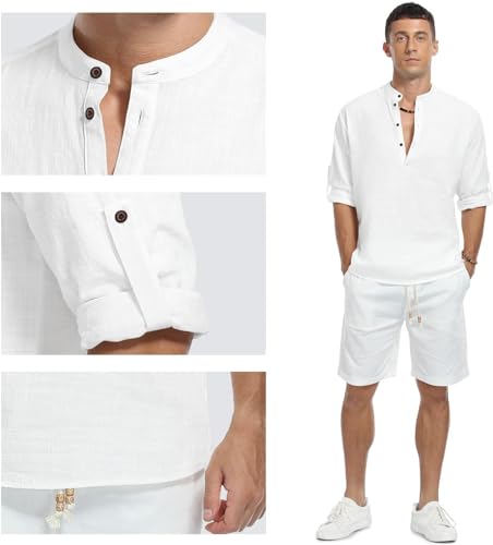 Image of Zombom Men's Kurta || Chinese Collar Long Sleeves || Straight Hip Length Kurtas || Short Kurta for Men || for Festival || Function || Occasion Wear Fancy Kurta for || Best Gifts for Men's