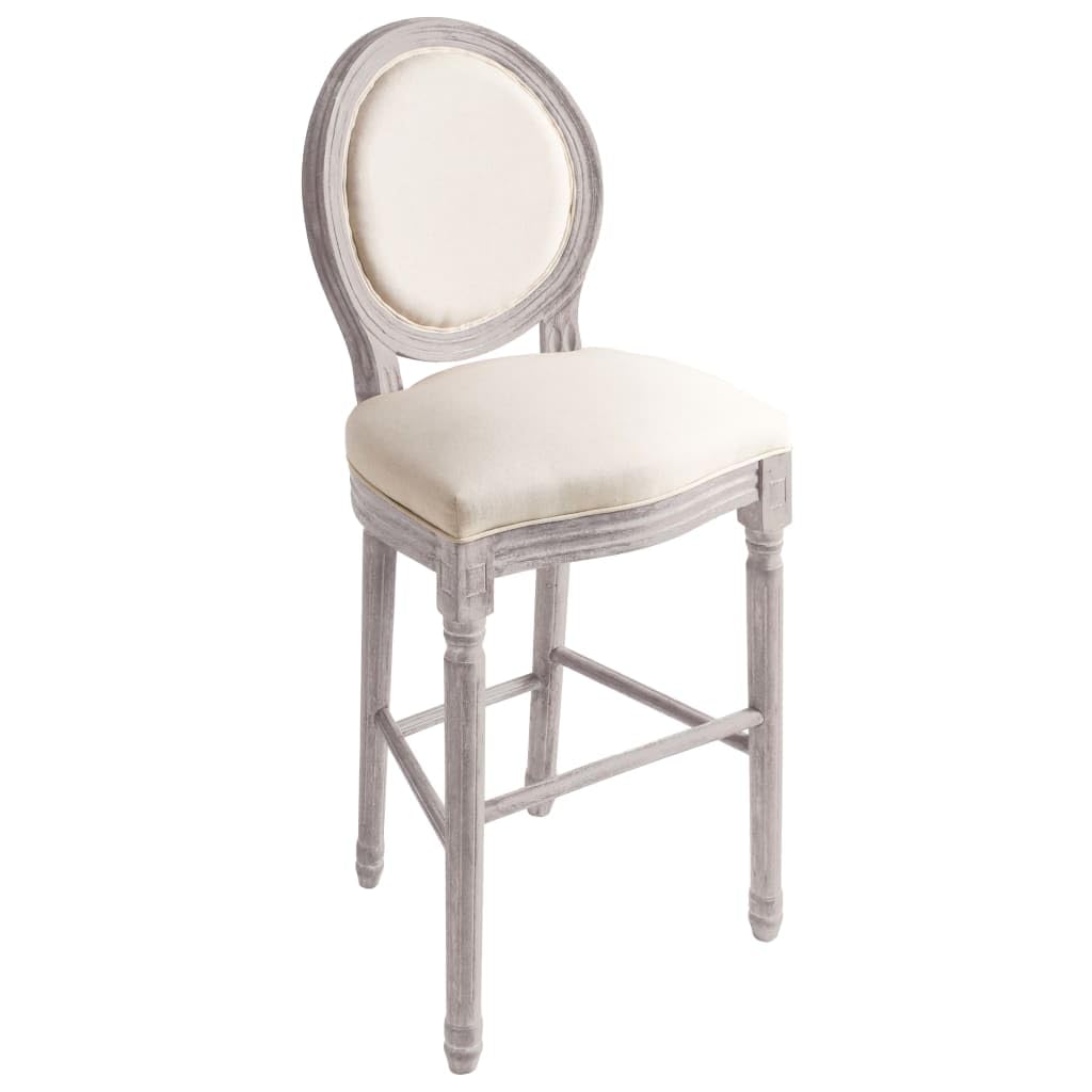 Lot de 2 tabourets de bar en lin blanc