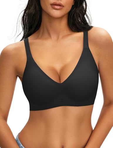 NIASOUL Women's Wireless Push Up Bra Seamless Deep V Comfortable Support - image 1