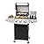Unovivy 3-Burner Propane Gas BBQ Grill with Side Burner & Porcelain-Enameled Cast Iron Grates Built-in Thermometer, 39,000 BTU Outdoor Cooking, Patio, Garden Barbecue Grill, Black and Silver