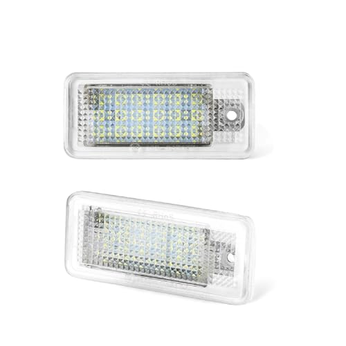 OSEAY 2 uds Canbus sin Error LED lámpara de matrícula trasera apta for Audi A3 8P Q7 4L A6 C6 RS6 A4 B6 B7 S4 RS4 A5 8F S5 A8 S8 luces de coche(Size:18 SMD No Resistor)