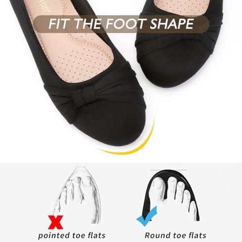 MaxMuxun Women's Flats Shoes Faux Suede Round Toe Ballet Dressy Flats Comfortable Slip On Walking Shoes - Image 5