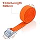 URAQT Spanngurt Befestigungsgurt, 4 Stück 150kg 3 Meters Ratschenspanngurt Breite 20mm Zurrgurt, Verstellbare Befestigungsriemen mit Klemmschloss für Transport, Fracht, Gepäck, Camping(Orange Farbe)