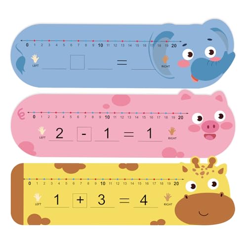30Pcs Animal Number Lines, Double Sided Number Lines for Students, 12x4Inch Erasable Number Line for Classroom Wall Home Teaching Supplies Must Haves(Pig, Giraffe, Elephant)