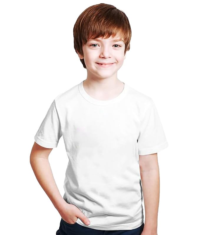 Image of XENOVAURBAN Kids Unisex Solid Round Neck Cotton T-Shirt - P