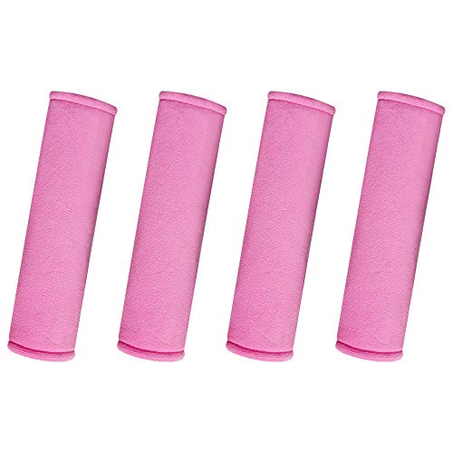 Kitchen-dream Almohadillas para el Cinturón de Seguridad del Asiento, 4 Piezas Almohadilla para el Hombro de La Correa del Cinturón de Seguridad del Automóvil para Adultos y Niños (Rosa) Cover