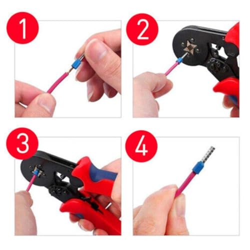 Image of HSC8 6-4A AWG23-10 Ratcheting Ferrule Crimper Plier Auto Ratcheting Ferrule Crimper Plier Manual Crimper