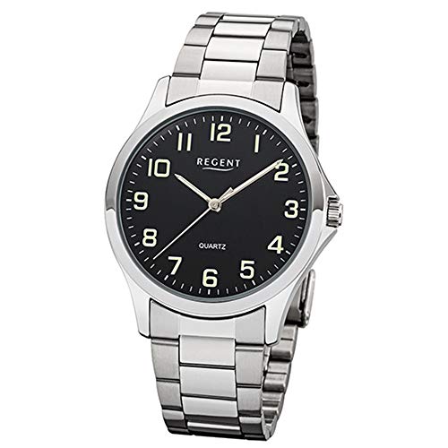Regent Herren Analog Quarz Uhr mit Metall Armband 11150620