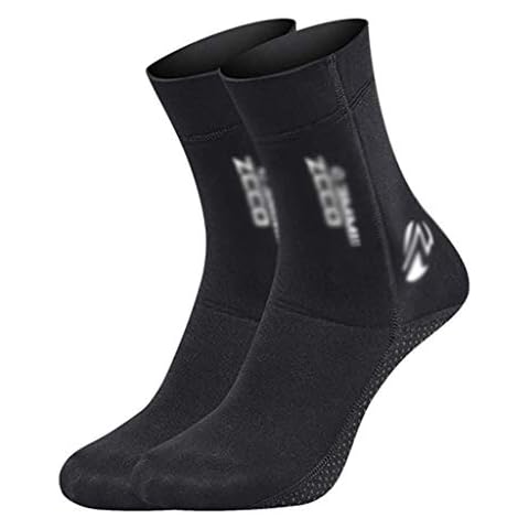 Byqny Men Thermal Anti-Slip Diving Socks,Premium Neoprene Sock, Metallite Boots Stretch Women Diving Snorkeling Swimming Surfing Sailing Kayaking Water Socks Black Cover