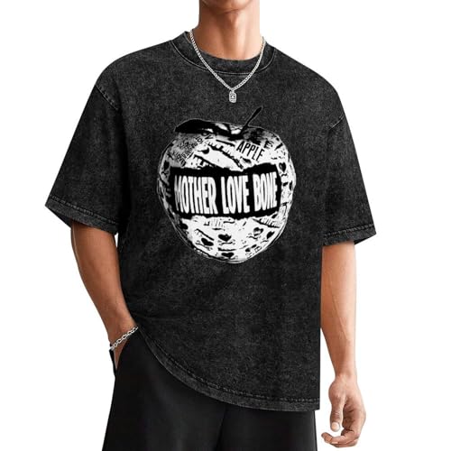 Mother Music Love and Bone Men's T-Shirt Short Sleeve Crewneck Shirts Casual Tees Novelty Shirts Black 2XL