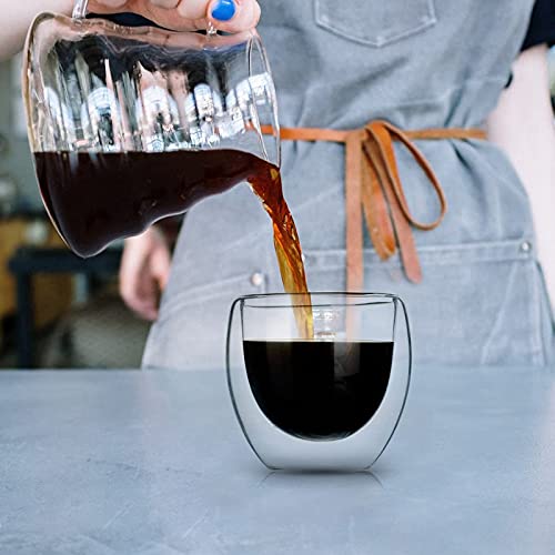P-PLUS INTERNATIONAL 4 Pack Espresso Cups, 80ml Double Wall Thermo Insulated Espresso Cups, Glass Coffee Cups (Pack of 4) - Image 4