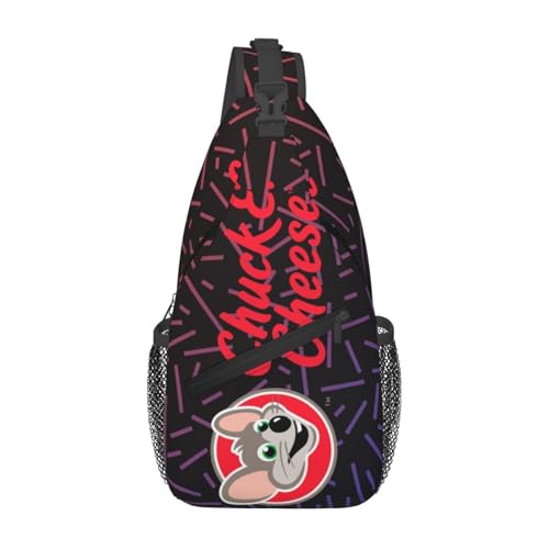 Classic Chuck E Cheese Crossbody Backpack Chest Shoulder Bag Lightweight One Strap Travel Hiking Daypack