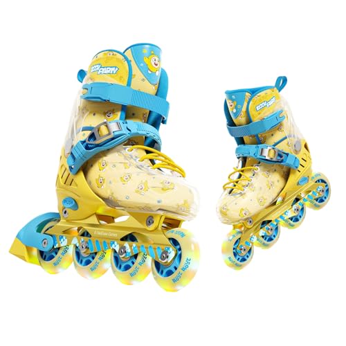 Hamwesh Patines en Línea para Niños, Ruedas Iluminadas de Tamaño Ajustable Patines en Línea para Jóvenes, de Ruedas Ajustables con Rodamientos ABEC-7 para Niños de 6 a 12 Años (Yellow L)