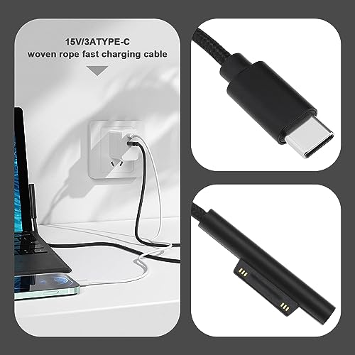 YINETTECH Surface Connect to USB-C Charging Cable 1.5 Meters Compatible with Microsoft Surface Pro 3/4/5/6 / Surface Go/Surface Laptop/Surface Laptop 2 - Image 2