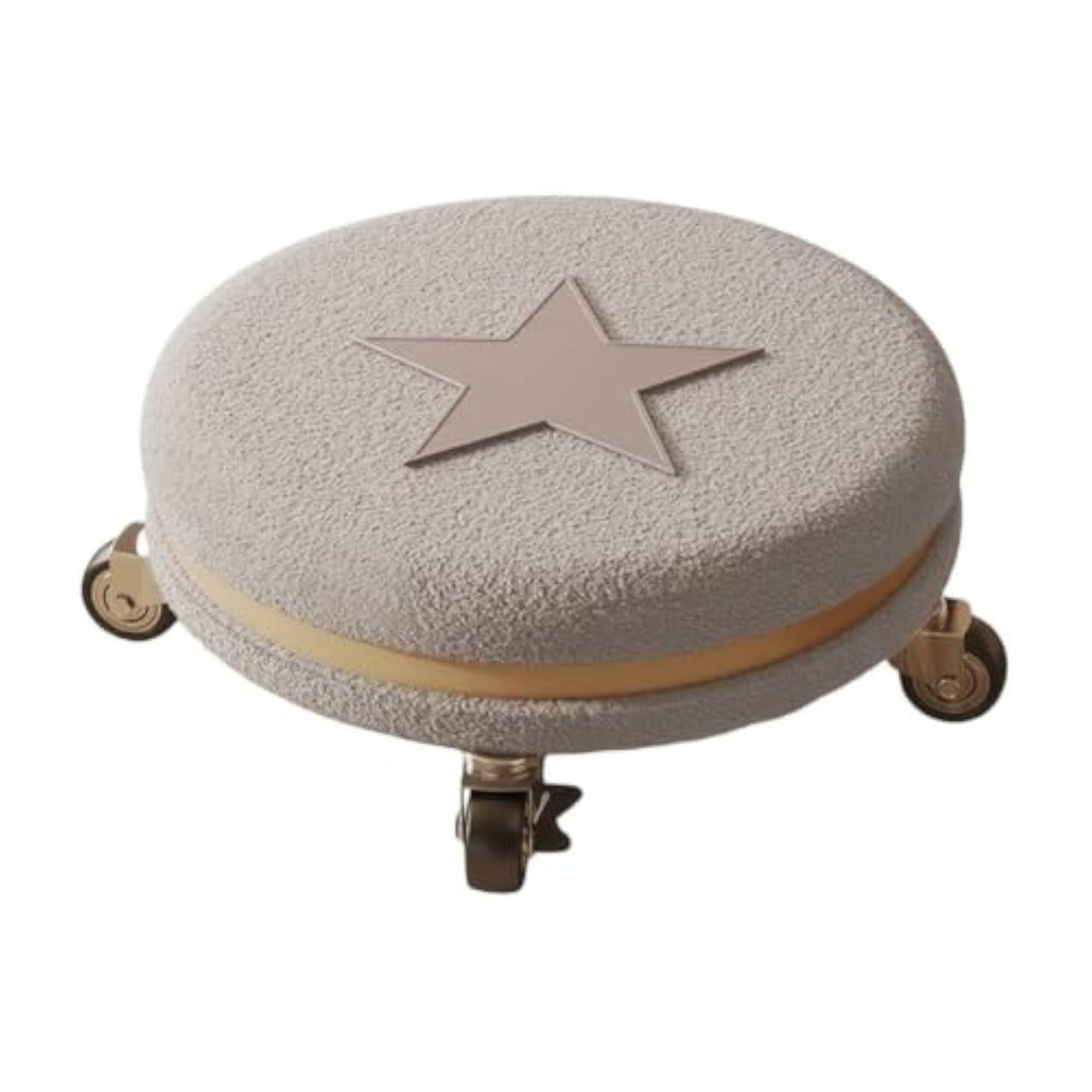 Soft Rolling Stool with Fleece Cover, Washable