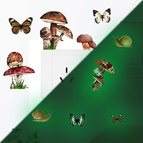 Vinilo decorativo fluorescente mariposas y hongos miniatura 4