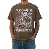 Cannonball Run Shirt - Vintage Japanese Movie Poster Tee - 80s Burt Reynolds Retro Outlaw Racing Streetwear Graphic Top Espresso