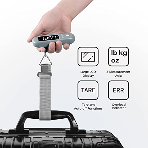 pack all 110 Lbs Luggage Scale, Digital Handheld Baggage Scale, Travel Suitcase Weight Scale with LCD Display, Battery Included, Rock Grey - Image 4