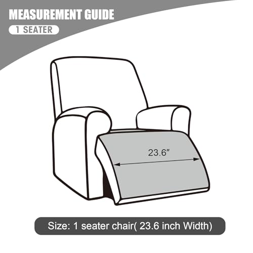 Image of Genina Waterproof Recliner Chair Covers, Recliner Cover for Dog Pets Friendly, Washable Antislip Reclining Chair Cover Furniture Protector, Sofa Slipcover for Living Room(23.6inch /Light Grey)