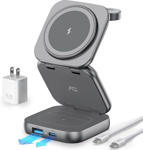 AC ISLAND CX[d 5in1 MagSafeX^h ܂肽ݎ }[d ő15Wo u[dΉE5䓯[d A~ さsp iPhone16/15/14/13/12V[YΉ AirPods/AbvEHb