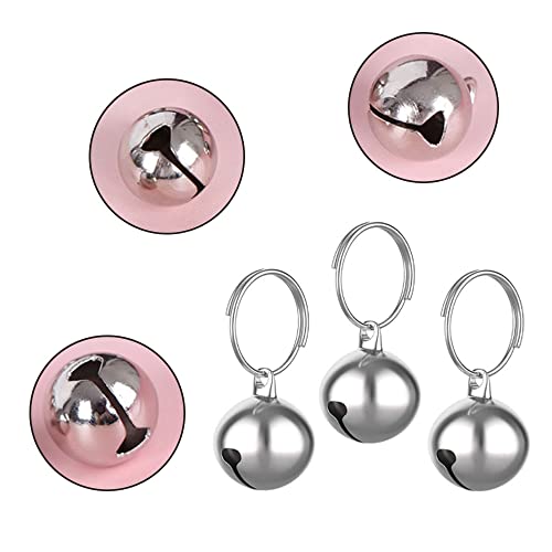 Pamtns Silberne Glöckchen Schellen 5 Stück Glöckchen Silber Hundeglocke Jagd Silber Jingle Bells Glöckchen Hundeglocken Schlüsselringe Metallglöckchen Glocke Hund für Hunde Halsband Dekor