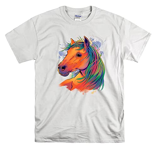 T-shirt cheval réaliste blanc taille M pour homme et femme