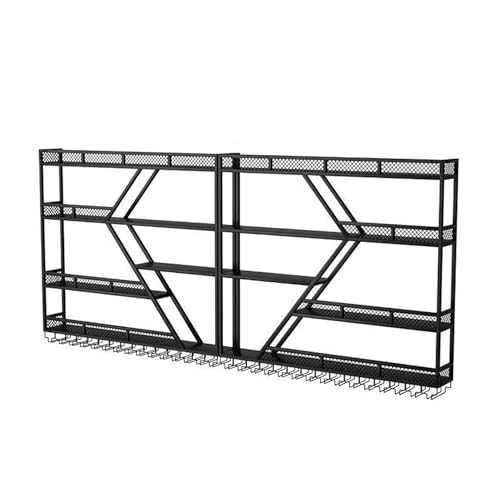 Casier à vin mural avec éclairage LED – Présentoir en métal et support en verre pour la maison, le bar et la cuisine