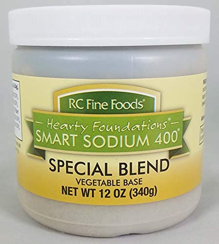 RC Smart Sodium 400 - Base de verduras de mezcla especial, 12 onzas, sin cebolla, sin ajo. Hace 5 galones de caldo, a base de plantas, FODMAP,