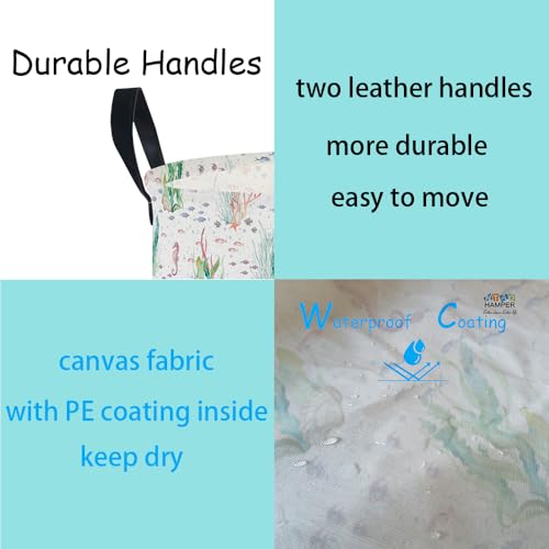 Image of NTAOHAMPER Underwater World Large Laundry Hamper,Laundry Basket,Baby Nursery Hamper,Waterproof Storage Bin,Clothes Organizer Basket,Room Decor(Underwater World)