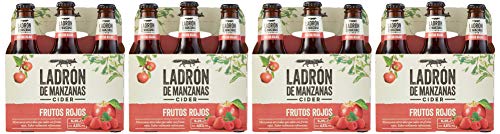 Ladrón de Manzanas Cider Frutos Rojos - 4 Packs de 6 Botellas x 250 ml - Total: 6 L