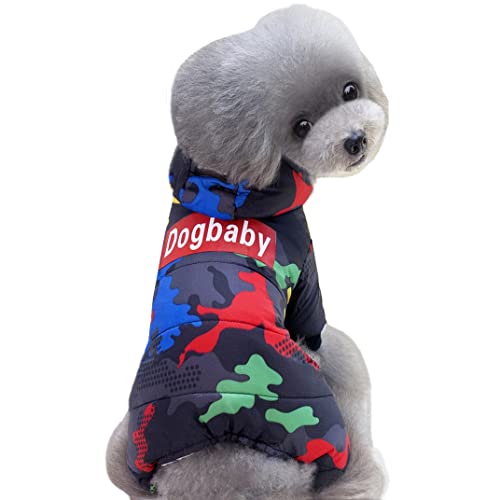 ISUPY ペット服 犬服 パーカー ジャケット ダウン つなぎ 犬服 ダウンジャケット ペットコート 防寒 ドッグウェア ロンパース フード付き 裏起毛 暖かい 小型犬 中型犬 洋服 四つの足 散歩着 記念撮影 お出かけ 部屋着 厚い (XL, レッド)