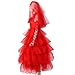 Xinxiaomeng Lydia Deetz Costume Women Adult Red Bride Wedding Dress Halloween Costume Cosplay Gothic Outfits