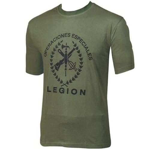 Camiseta Legión | Ropa Manga Corta para Hombre Operaciones Especiales la Legión Color Verde (M)