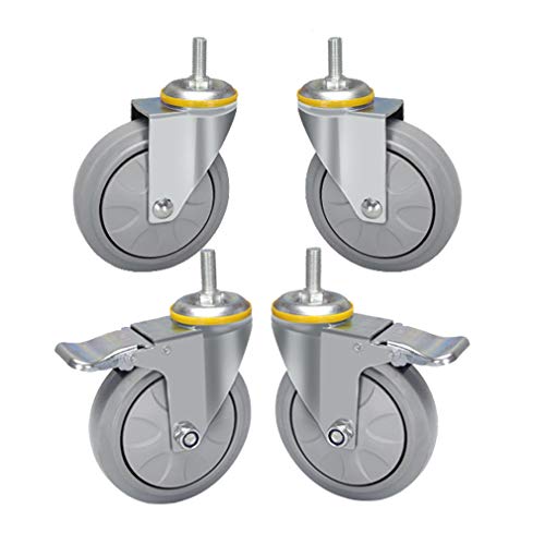 Roulettes pivotantes M12 ultra-robustes en caoutchouc pour charges de 520 kg