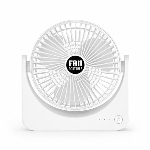 Miniventilador de escritorio, recargable, funciona con 3 velocidades, pequeño potente, 3000 mAh, ventilador de refrigeración silencioso para el hogar, oficina, cocina, viajes, camping, pesca