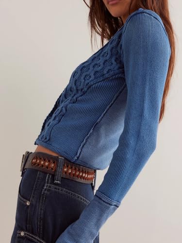 Women's Cropped Cardigan Long Sleeve V Neck Lightweight Sweaters Knit Slim Fit Open Front Button Down Tops2
