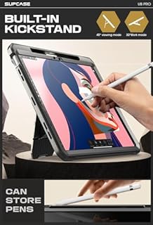 SUPCASE Cover per iPad Air 11 Pollici 7a generazione M3 2025, [con Proteggi Schermo e Supporto] Custodia per iPad Air 7a/6a/5a/4a Generazione (11/10.9 Pollici, 2025/2024/2022/2020),Nero