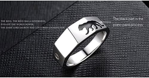 Unisex 925 Sterling Silver Leopard Rings Men's 8.2mm Sterling Silver Index Finger Ring Hip Hop Ring Silver Jewelry Silver- US 8