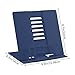Honagu Book Stand Metal Desk Book Holder, Book Holders for Reading Hands Free, Adjustable Cookbook Documents Holder, Portable Bookstand for Music Books, Textbook, Recipe, Tablet, Ipad (Royal Blue)