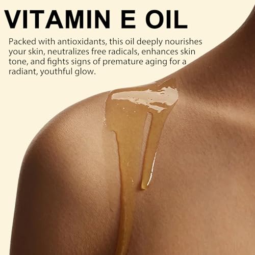 Vitamin E Oil, 60 ml ultra reines Vitamin E-Öl für Haut, Gesicht und Narben, tiefenwirksam nährend, gegen Falten und Alterung, verbessert die Festigkeit und Elastizität der Haut
