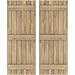 Ekena Millwork ARW401BB621X38UNH Americraft Six 3 Exterior Real Wood Joined Board-n-Batten Shutters (Per Pair), 21"W x 38"H, Unfinished