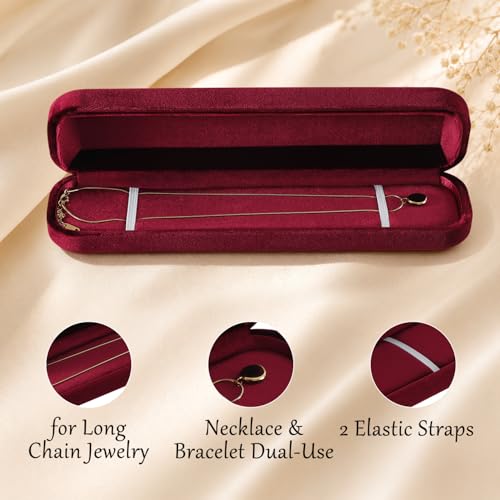 Boîte à bijoux rouge en velours contre les rayures de bagues - 4