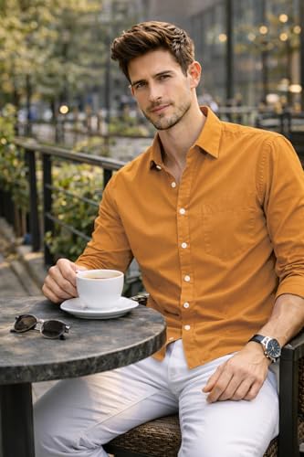 Image of Ben Martin Shirt for Men | Regular Casual Shirts for Mens' | Men's Casual Shirt's Slim Fit | Full Sleeve Cotton Shirts for Men's | Solid Shirt's for Mens Stylish | Formal & Casual Office Wear Shirts